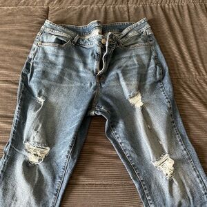Distressed Blue Jeans